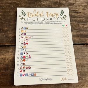 20 Sheets of Emoji Bridal Shower Game
